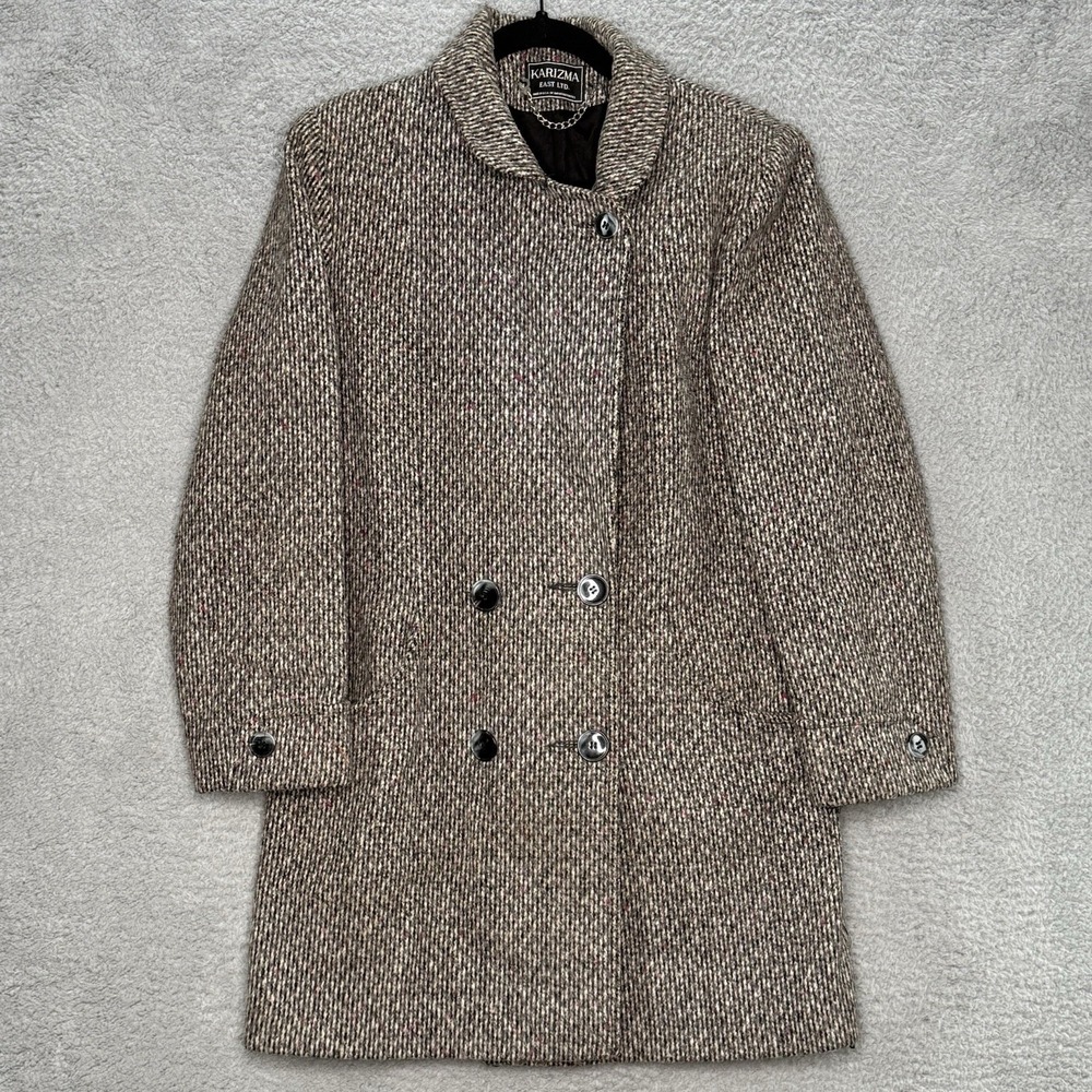 Karizma East Ltd. Womens Wool Double Breasted Blazer‎ Coat Size 8 Union USA Made